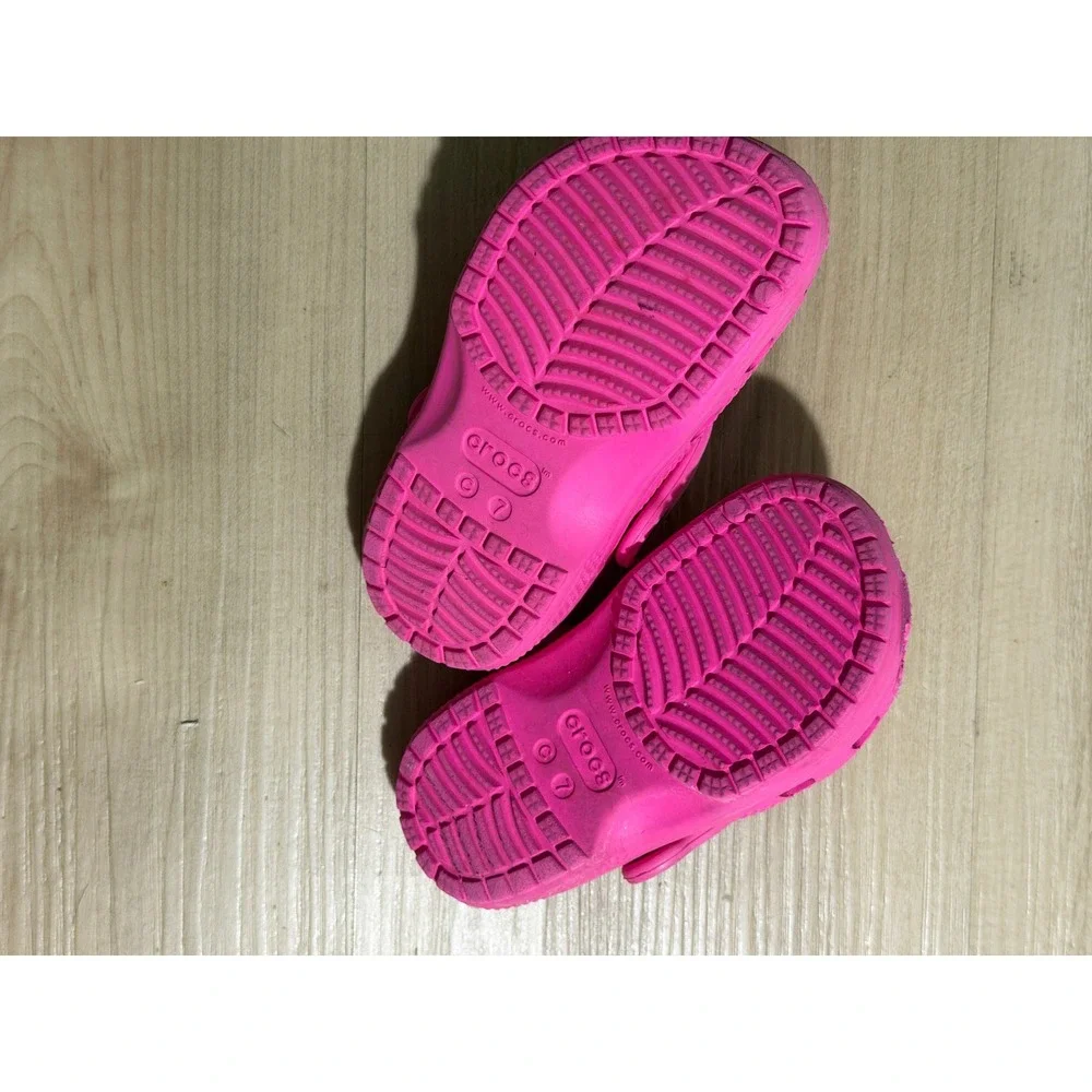 Crocs Classic Clog Pink 7 Toddler Girls Lightweight Breathable Slip On